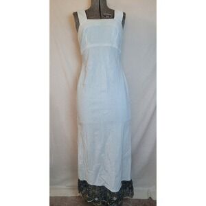 Vintage 60s 70s White Glitter Maxi Floral Hem Lace Trim Bridal Size‎ S/M